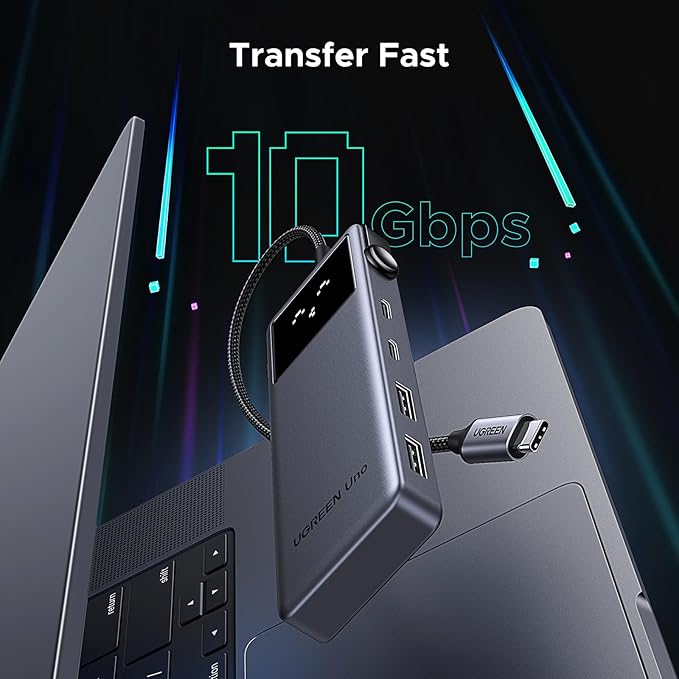 UGREEN Uno 6 in 1 USB-C Hub with 10Gbps USB-C & USB-A Data Ports 4K@60Hz HDMI for MacBook Pro/Air, iPad Pro, Surface, XPS, Thinkpad and More.