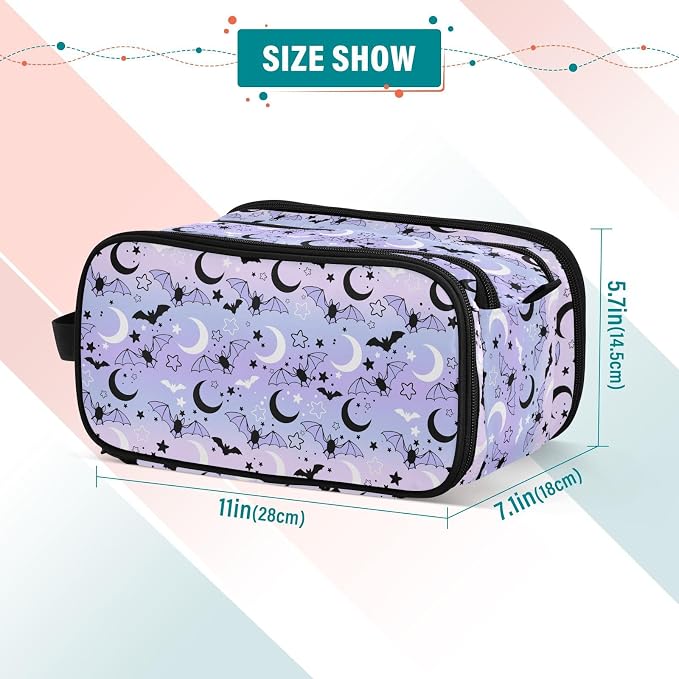 MNSRUU Starry Sky Makeup Bag - Large Capacity Travel Toiletry Bag with Cosmetic Organizer
