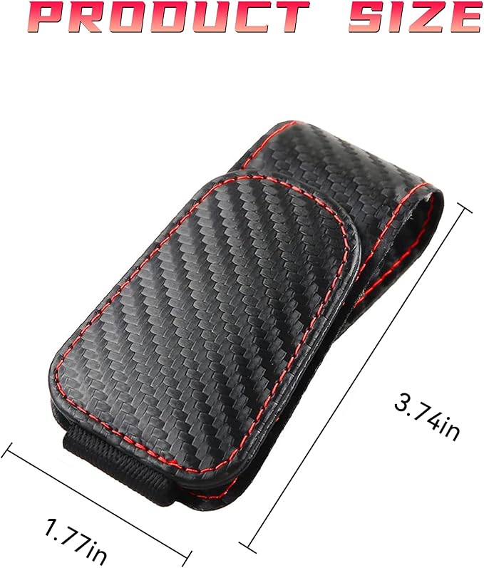 2PCS Sunglasses Holders for Car Sun Visor, Leather Eyeglasses Hanger Mounter, Magnetic Glasses Holder and Ticket Card Clip, Universal Auto Interior Accessories (Carbon Fiber, 1PCS)
