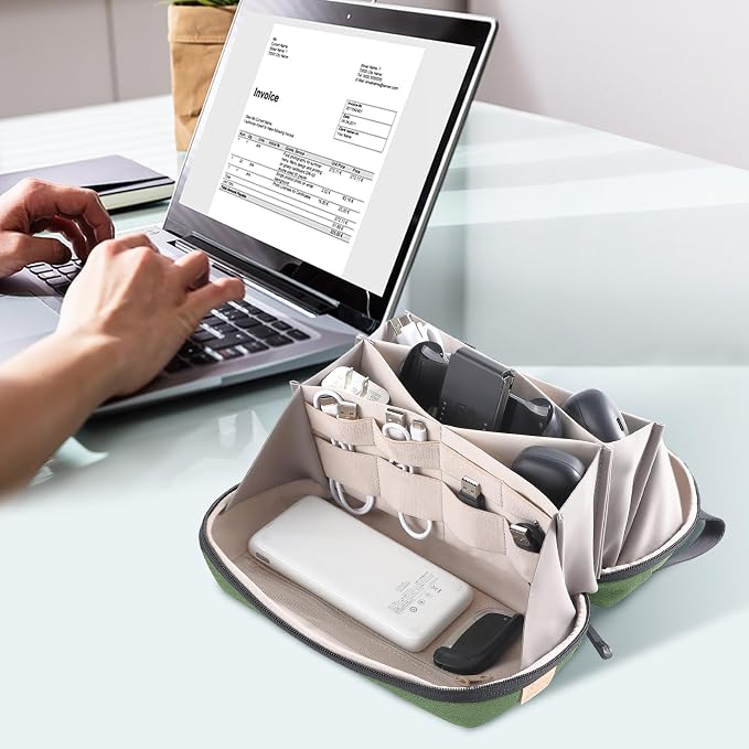 simtoper Electronic Organizer Travel Case Bag for Cables, Switch, SD card, Passport and More – Ultimate Protection & Portability Waterproof (Green)