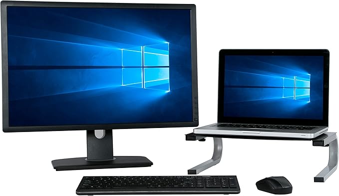 Allsop Redmond Monitor Stand, Holds 40 lbs with Keyboard Storage Space - Black (29248)