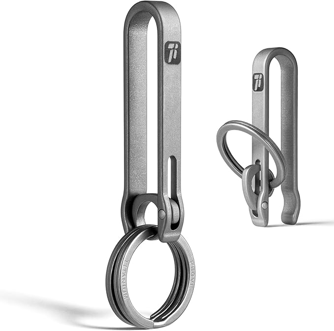 Belt KeyChain Clip,Titanium Belt Key Holder,Belt Clip for Keys,EDC Belt Loop Keychain for Men,Key Ring Holder