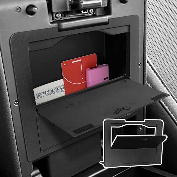 YOJOJOCO Center Console Hidden Box Organizer Compatible with Toyota Tacoma 2024 2025 2026 Accessories Black ABS Plastic Material Secret Compartment