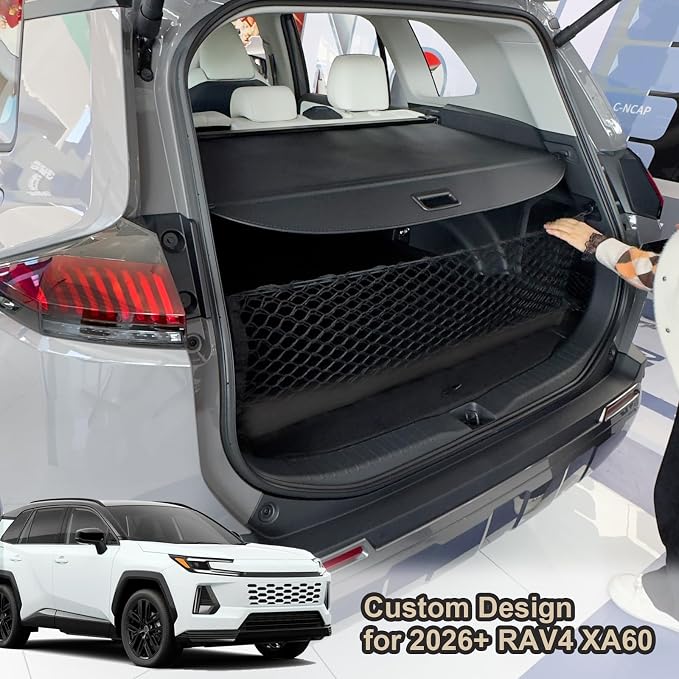Cargo Net for All-New Toyota RAV4 2026 Accessories Rear Trunk Cargo Net Stretchable Organizer Elastic Mesh Net Compatible with Toyota RAV4 Accessories