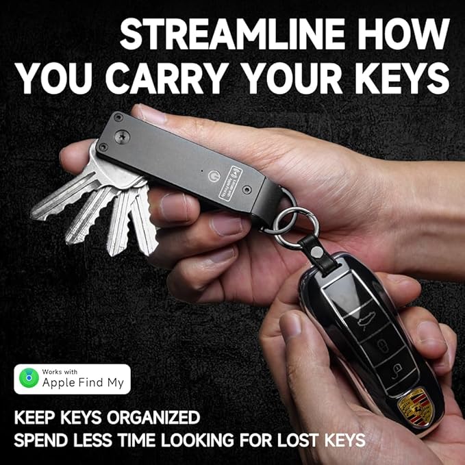 Key Organizer Men's Keychains with Smart Tracker, Key Finder, Compact Key Holder -Minimalist Key Case Metal Car Key Chain