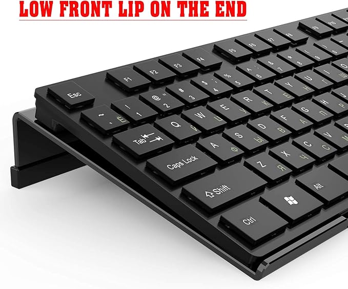 KOTEMON Acrylic Tilted Computer Keyboard Stand for Ergonomic Typing, Keyboard Tray Holder with Silicone Non-Slip Case, Black
