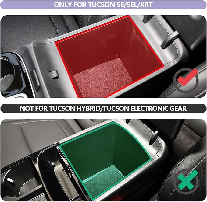 2025 2026 T ucson Accessories for 2022-2025 2026 Hyundai T ucson Center Console Organizer Armrest Storage Box Armrest Console Organizer Insert Tray White-trim(NOT FOR 2025 T ucson PHEV &Limited Model)