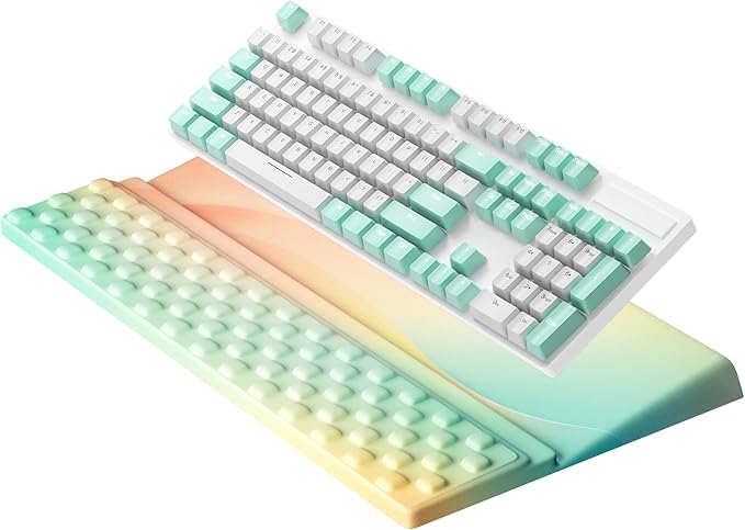 Ospelelf Keyboard Wrist Rest, Ergonomic Memory Foam Wrist Support for Typing & Gaming, Tilted Keyboard Pad, Aesthetic Desk Accessories for Office, Relief for Carpal Tunnel & Wrist Pain, Autumn
