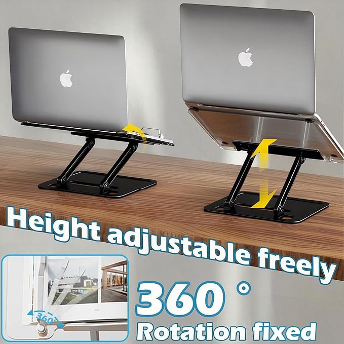 Acrylic Adjustable Book Stand, Reading Stand with Lift Design, High-Density Alloy Desktop Document Holder for Document Recipe, Cookbook, Music Book (Black)