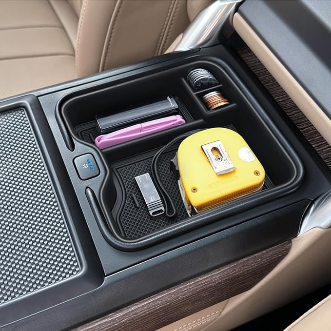 Center Console Organizer for 2023-2026 Range Rover & Range Rover Sport (with Refrigerator), Armrest Storage Box Insert Tray Interior Accessories