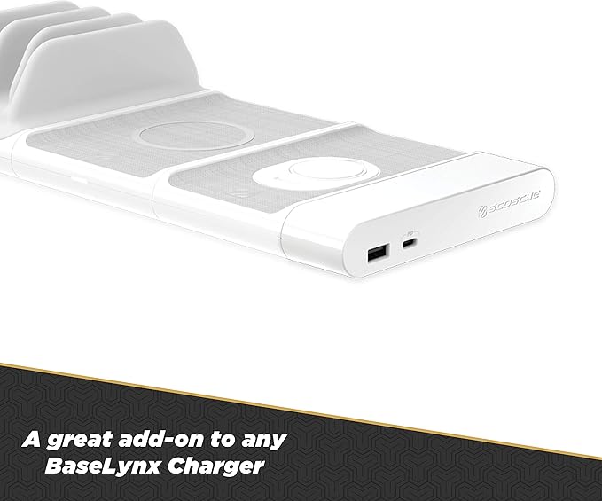 Scosche BLPEWT-SP 30W Dual USB Port Power Endcap for Scosche BaseLynx Modular Charging Stations, White