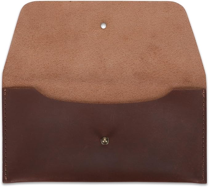 Long Utility Pouch Leather Stylish Wallet for Carrying and Storing Cash Reusable Budget Organizer for Men Women Retro Clutch Wallet Handmade Travel Currency Pouch Cash Envelope Bag (Tan)