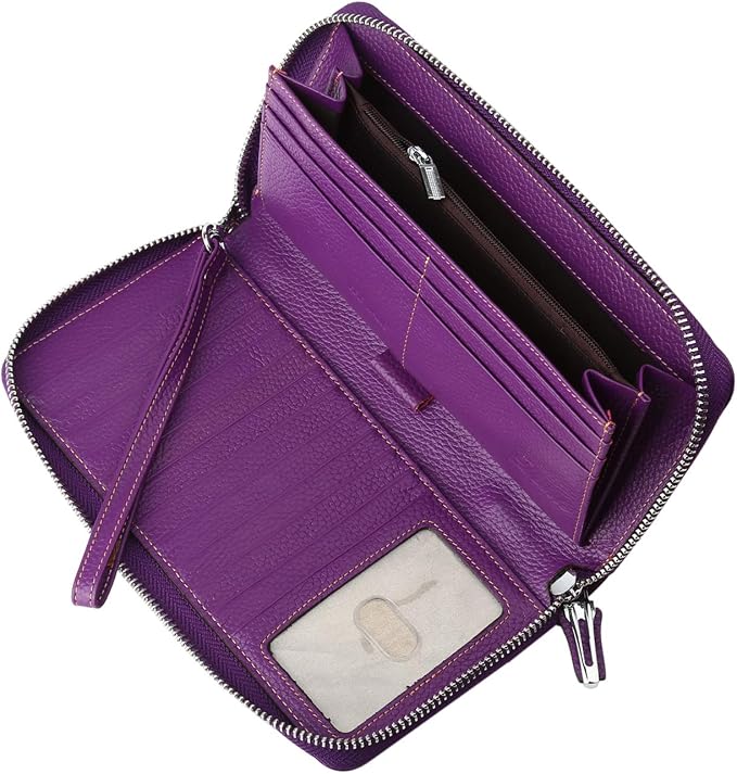 Lavemi Small Compact Women Wallet RFID Blocking Genuine Leather Bifold Purse with ID Windows
