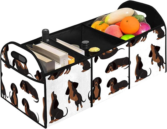 Dog Car Trunk Storage Box with Pockets Car Accessory for SUVs Cars Automotive Organizer