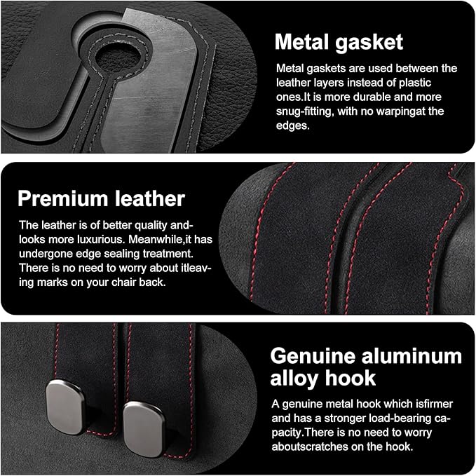 Car Purse Hook Purse Hook for Car Seats Headrest Car Seat Hooks,Heavy Duty Vehicle Organizer for Handbags, Groceries, Purses, Keep Car Tidy (Black, 4 Pack)