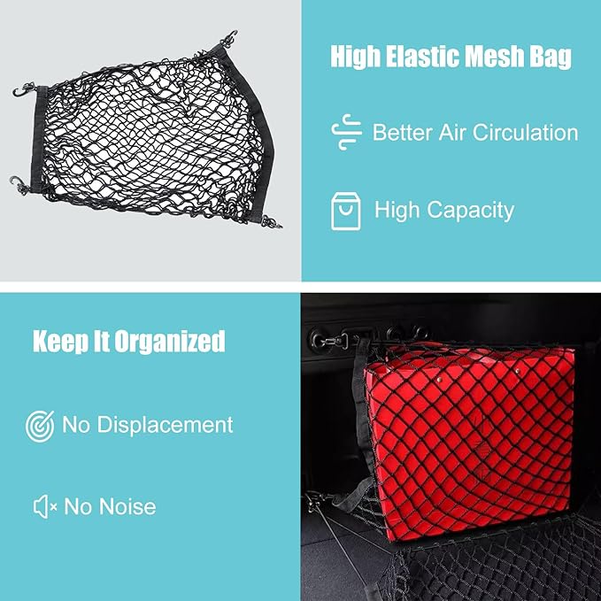 Compatible with Subaru Forester Accessories Automotive Elastic Trunk Mesh Cargo Net Premium Trunk Organizer Storage Luggage Left and Right Side Net SUV Car Organizer 2PCS