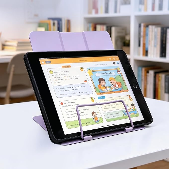 Book Stand, Book Holder, Book Stand for Reading – for Desk & Music | 6 adjustable angles, sturdy metal anti-slip, foldable & compact, holds cookbooks & tablets, great for students