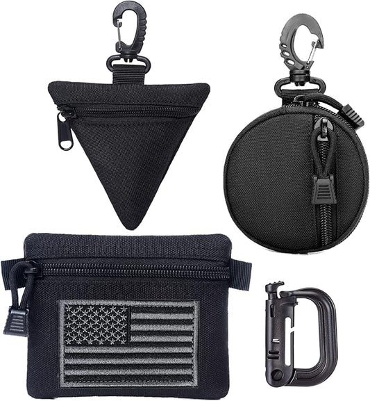 2 Packs Tactical EDC Pouches Compact Mini Military Molle Utility Pouch Accessories Organizer Bags Coin Purse Keychain Pockets Credit Card Holder for Waist Pack