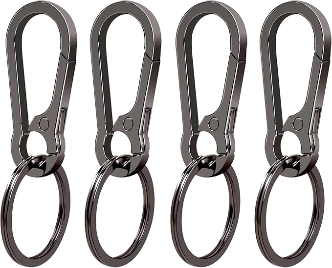 4Pcs Keychain for Car Keys, Metal Key Chain Carabiner for Keys, Key Chain Holder Clip Key Organizer Key Ring