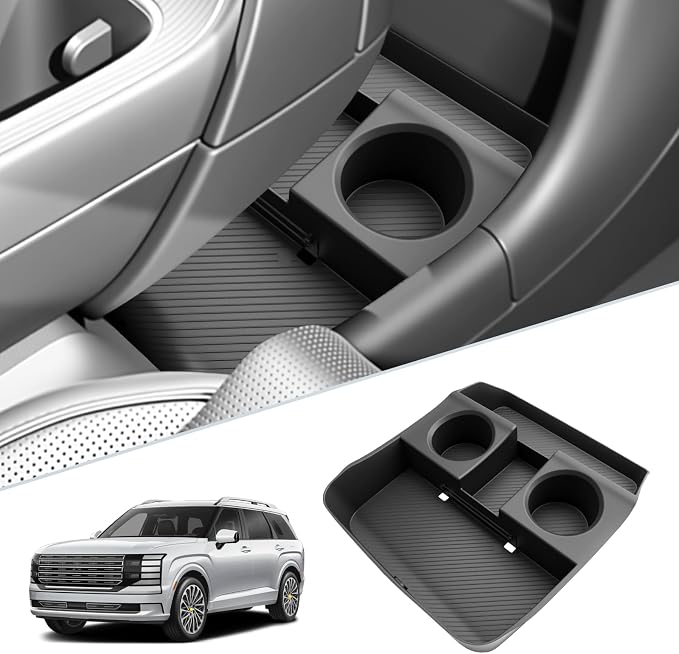 SKTU for 2026 Hyundai Palisade Center Console Organizer for 2026+ Hyundai Palisade Lower Console Tray Hyundai Palisade 2026 Accessories Under Console Tray with Cup Holder