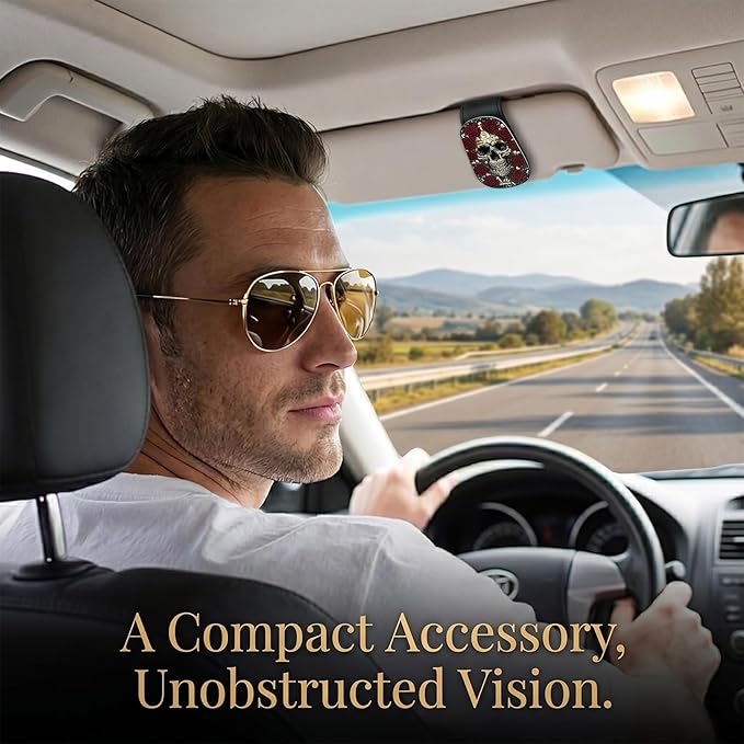 American Flag Car Sunglasses Holder Magnetic Leather Glasses Clip for Car Sun Visor USA Flag Cars Accessories Eyeglass Hanger Organizer Universal Visor Clip for Women and Men Gifts Decor