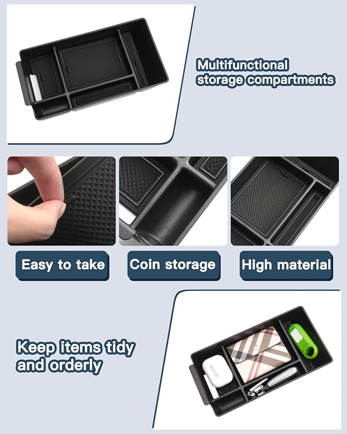 C300/C300 4MATIC/C300e/AMG C43 Center Console Organizer for C300 Mercedes Benz Accessories Armrest Console Tray Compatible with 2022 2023 2024 2025 2026 Mercedes C Class W206(Only for 2022-2026 C300)