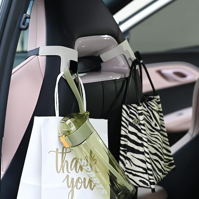 JEYODA Car Hooks for Sport Seats,Car Hooks for Purses and Bags,Car Seat Back Organizer,Car Rear Row Hook,Universal Hidden Multifunctional Headrest Hooks for Car,Home (Black)