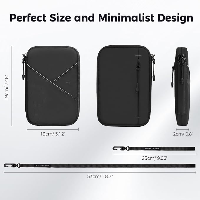 Veki Passport Holder for Travel Women, Family Passport Bag, Travel Document Organizer Case, RFID Blocking Protector Book Wallet for Men, Waterproof Cover Essentials for Credit Cards (Black, M)