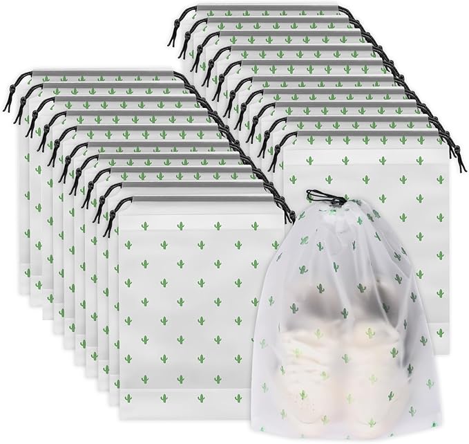 Shoe Bags for Travel, 15.7" x 11.8" Travel Shoe Bags for Packing, Large Waterproof Portable Travel Shoe Storage Bags Travel Essentials Women for and Men (20, Cactus)