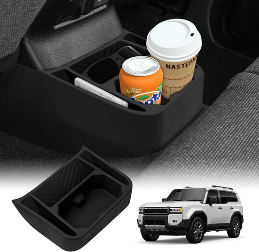 Shademax Rear Center Console Organizer for Toyota Land Cruiser LC250 2024 2025 2026 Accessories Backseat Storage Box Rear Bridge Organizer Insert Land Cruiser Console Air Outlet Tray Silicone Material