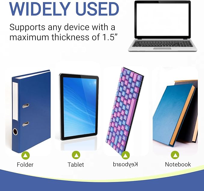 Desk Side Laptop Holder, Adjustable Desk Side Laptop Stand No Drill Desk Side Storage Organizer for Laptop, Folders, Magazine