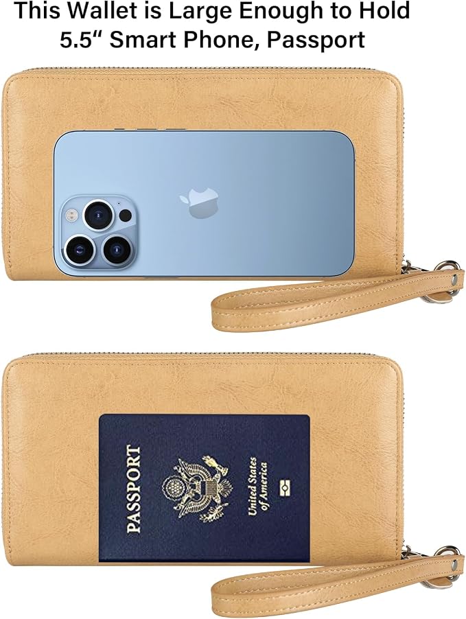 Lavemi Small Compact Women Wallet RFID Blocking Genuine Leather Bifold Purse with ID Windows