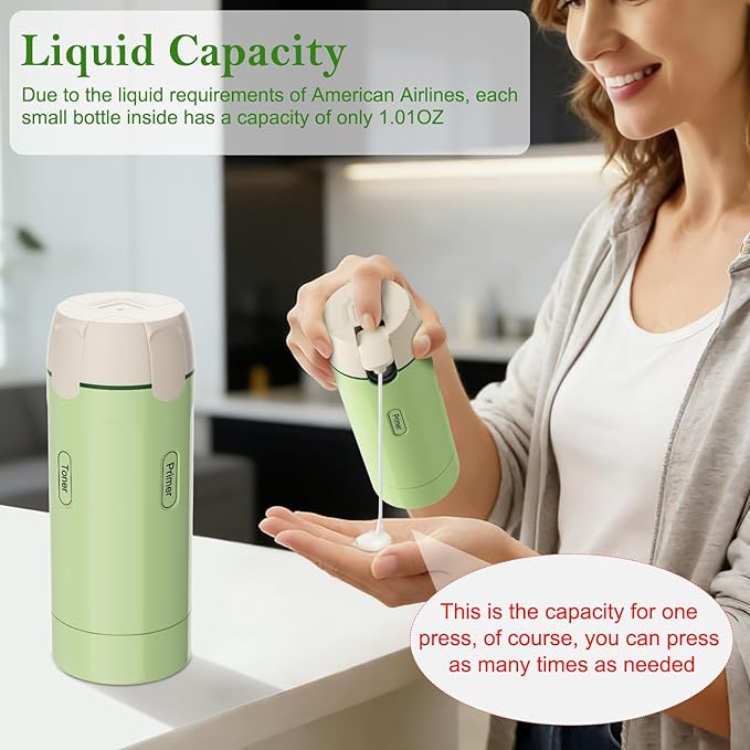 4 in 1 Refillable Travel Dispenser,Portable Travel Toiletries Bottle Set,Travel Size Shampoo and Conditioner Bottles,Toiletries Leak Proof Travel Size Containers for Vacation Business Trip