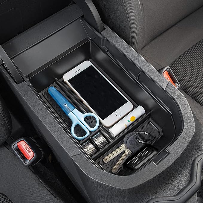 JDMCAR Center Console Tray Organizer Compatible with Toyota RAV4 Accessories 2025 2024 2023 2022 2021 2020 2019 and 2021-2025 RAV-4 Prime, Armrest Insert Container ABS Material Secondary Storage Box