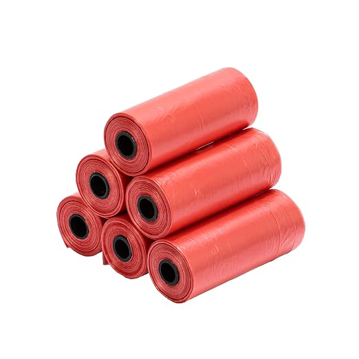 Ginsco 0.8 Gallons Disposable Trash Bags for Mini Car Trash Can, Portable Small Car Garbage Bags, Cars Accessories, Mini Trash Bags, Plastic Trash Bag for Cars/Home/Office (6 Rolls/90 Counts) Red