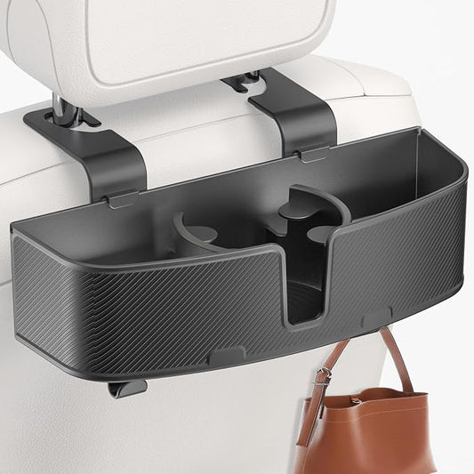 MAGJIEYX Car Headrest Cup Holder for Back Seat Organizer for Multi-Hanging Snack Storage Box with Strong Hooks for Kids and Uber Backseat Passengers Share Rid for Travel Accessories