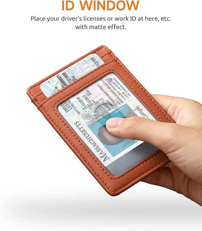 Buffway Mens Slim Wallet, Minimalist Thin Front Pocket Leather Credit Card Holder with RFID Blocking for Work Travel | Minimalist, Thin, Front Pocket, Credit Card Holder, RFID Blocking, for Work Travel