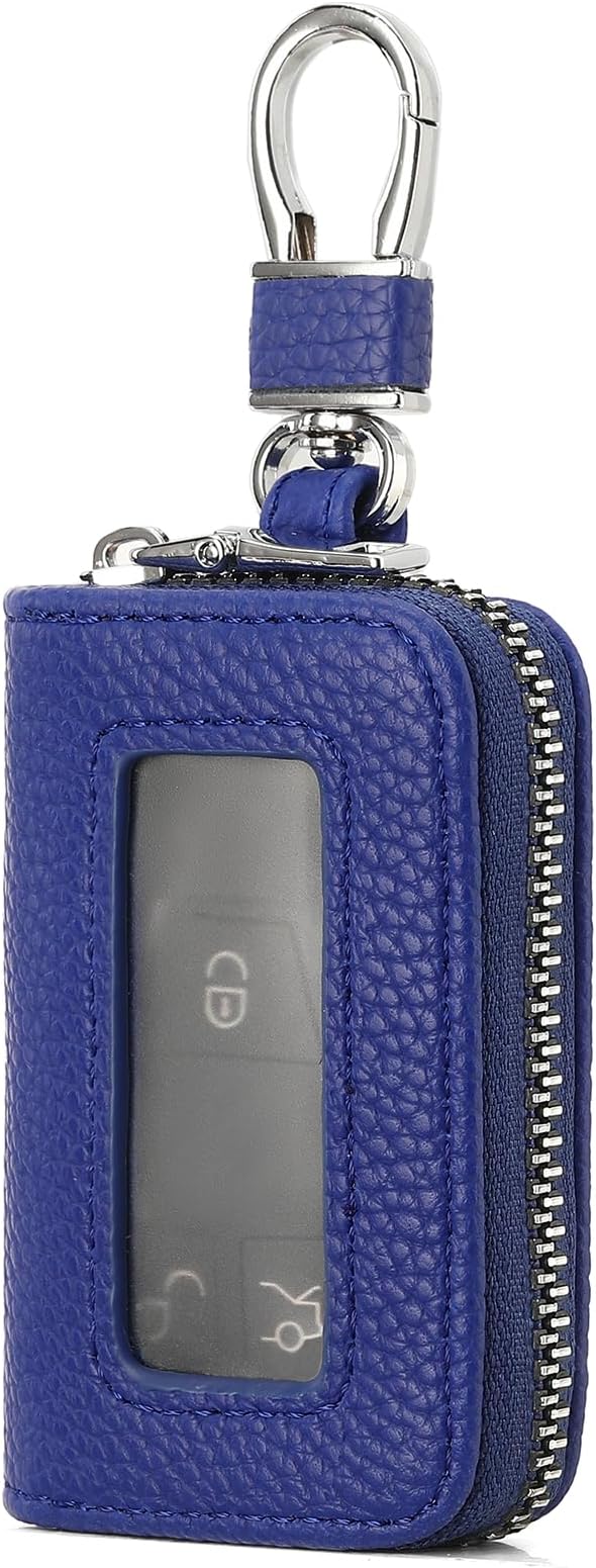 SENDEFN Universal Car Key Fob Case Leather Smart Remote Keychain Protector Holder