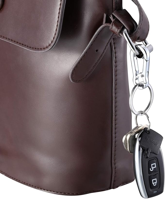 Mudder 4 Pack Metal Carabiner Clip Keychain Keyring Key Ring Chain Holder Organizer for Tile Key Finder Car Men and Women
