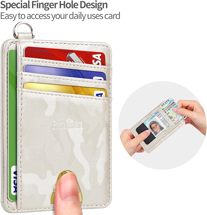 EcoVision Slim Minimalist Front Pocket Wallet, RFID Blocking Credit Card Holder Wallet with Detachable D-Shackle for Men Women