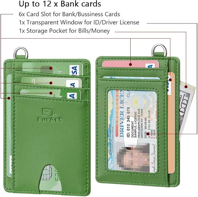 FurArt Slim Minimalist Wallet, Front Pocket Wallets, RFID Blocking, Credit Card Holder for Men