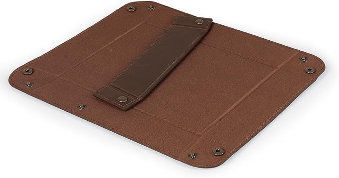 Londo Leather Tray Organizer - Practical Lightweight Water Resistant Computer Table Desk Storage Box for Wallets, Watches, Keys, Coins, Cell Phones and Office Equipment