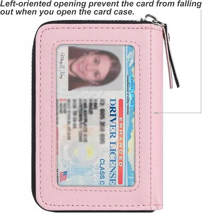 EcoVision Credit Card Holder RFID Card Case Wallet, Small Accordion Zipper Card Case Holder, Card Organizer Case for Women Men