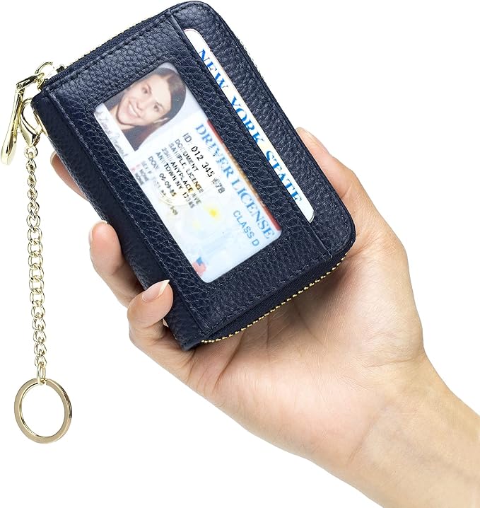 imeetu Rfid Credit Card Holder,Genuine Leather Businese Card Case,Rfid Blocking Wallet for Women & Men