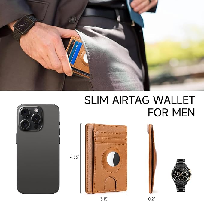 FALAN MULE Slim Wallet Men RFID blocking Leather Stylish Minimalist Front Pocket Wallets for Men