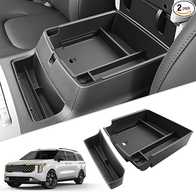 SKTU 2Pack for 2025 2026 Kia Carnival Center Console Organizer for 2025 2026 Kia Carnival Console Tray 2025 2026 Carnival Front Tray Kia Carnival 2025 2026 Accessories Insert Glove Pallet Organizer
