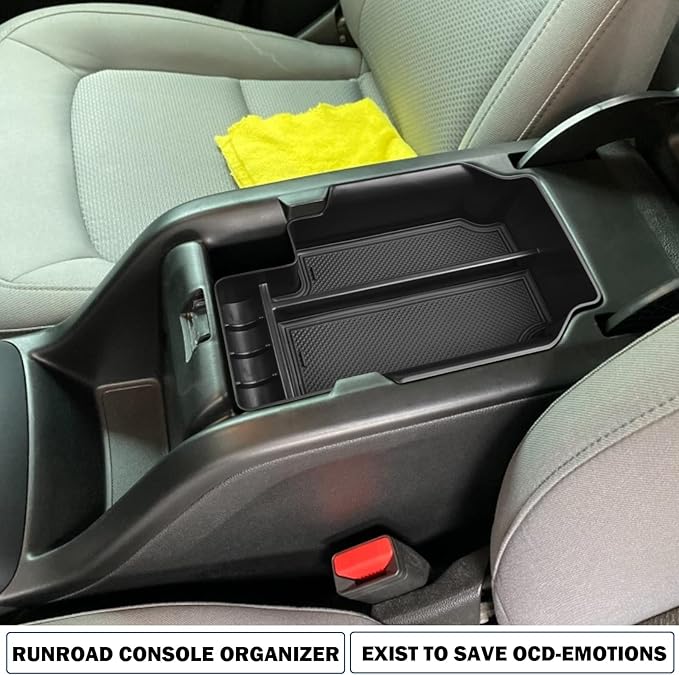 RUNROAD Center Console Organizer Tray Compatible with Chevy Colorado/GMC Canyon 2015 2016-2020 2021 2022 Accessories, Insert ABS Secondary Storage Box Armrest Tray Coin Holder Black
