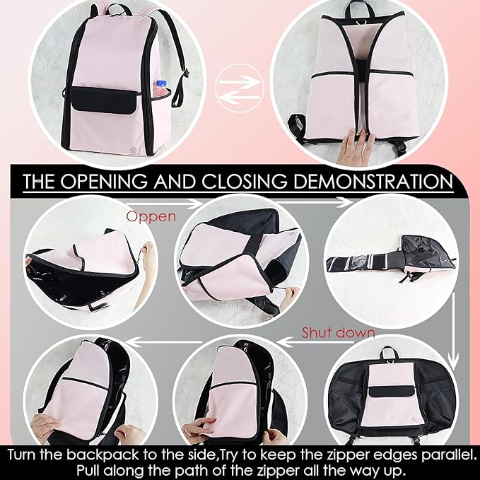 Travel Laptop Backpack Large Hanging Toiletry Organizer Water-Repellent Hygiene Bag (Pink)