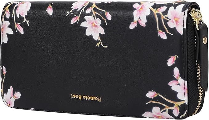 Pomelo Best Womens Wallet RFID Blocking Leather Multi Credit Card Large Capacity Wristlet Zip Around Long Wallets for Lady