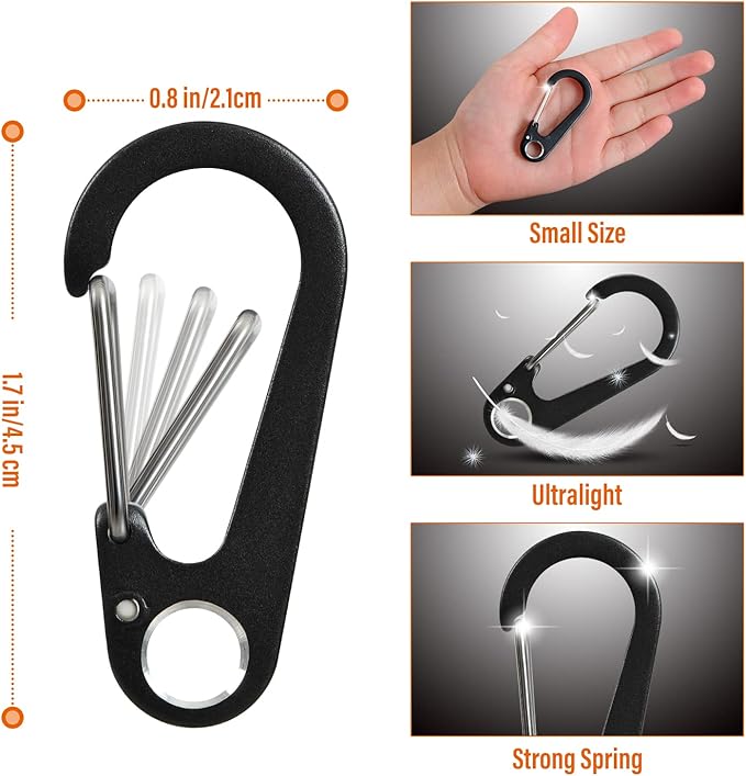 Quick Release Keychain Clip, Small Carabiner Clip & Pull Apart Detachable Key Ring, Car Key Chain Hooks Keyring